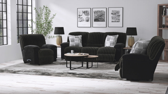 1100 Reclining Sofa & Loveseat - Black Fur