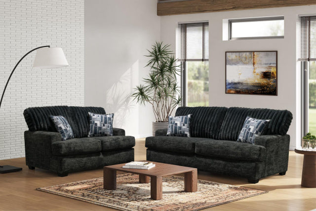 1129 Sofa & Loveseat - Galactic Charcoal