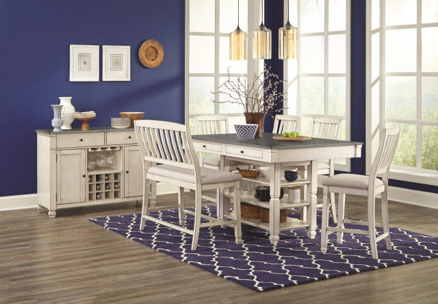 1735 5-Piece Counter Height Dining Set - Brown