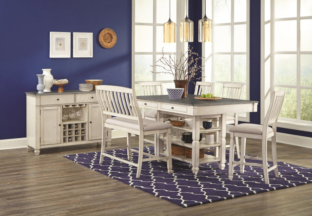 1735 5-Piece Counter Height Dining Set - Brown