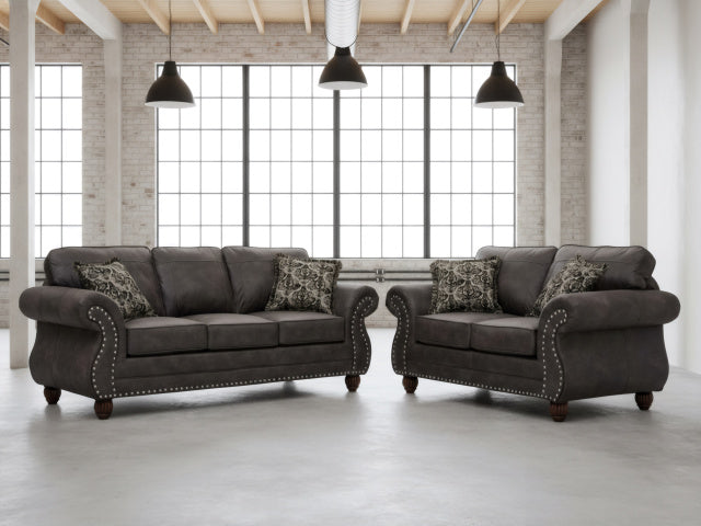 1745 Sofa & Loveseat Set - Whaler Greige