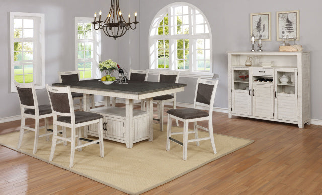 1852 7-Piece Counter Height Dining Set - White Gray