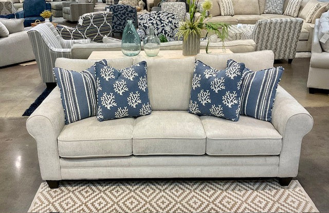 3010 Sofa & Loveseat Set - Wowza Sand Coral Pillows