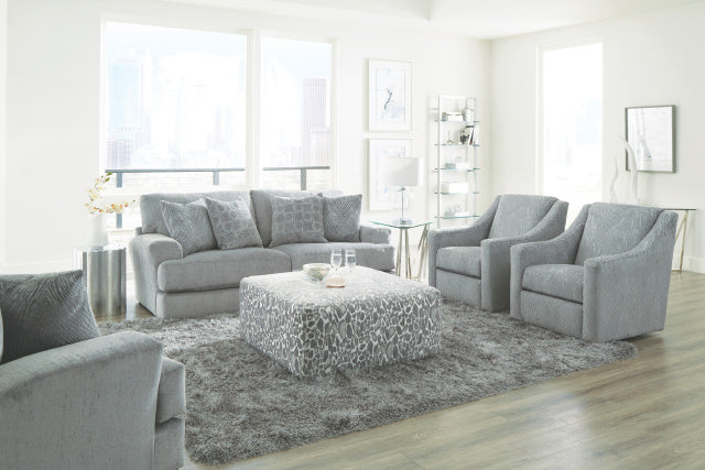 4098 Sofa & Loveseat Set - Silver