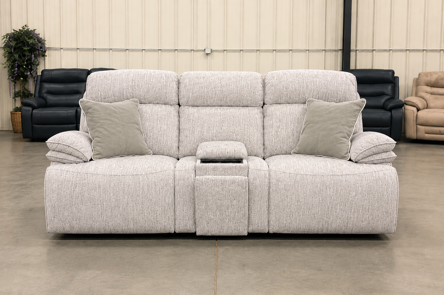 6081 Reclining Sofa & Loveseat Set - Ice