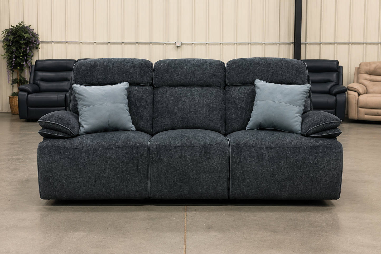 6081 Reclining Sofa & Loveseat Set - Thunder
