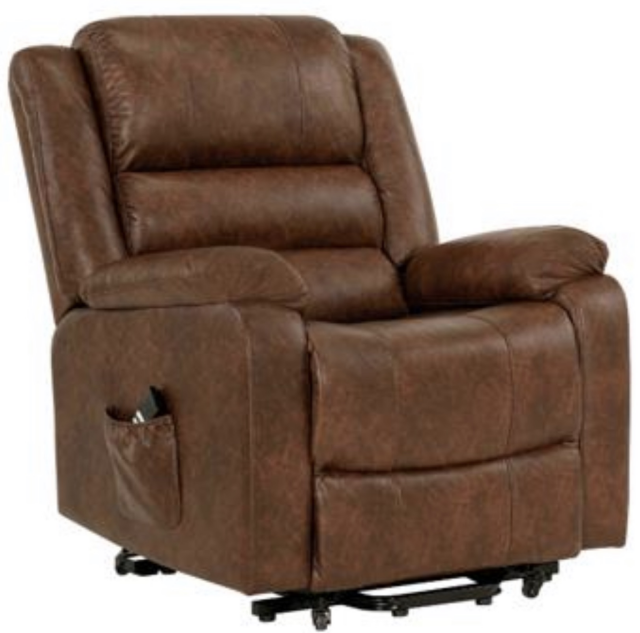 8512 Reclining Lift Chair - Breathable Cognac