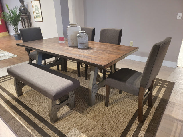 8594 6-Piece Dining Set - Mango Walnut Steel Gray