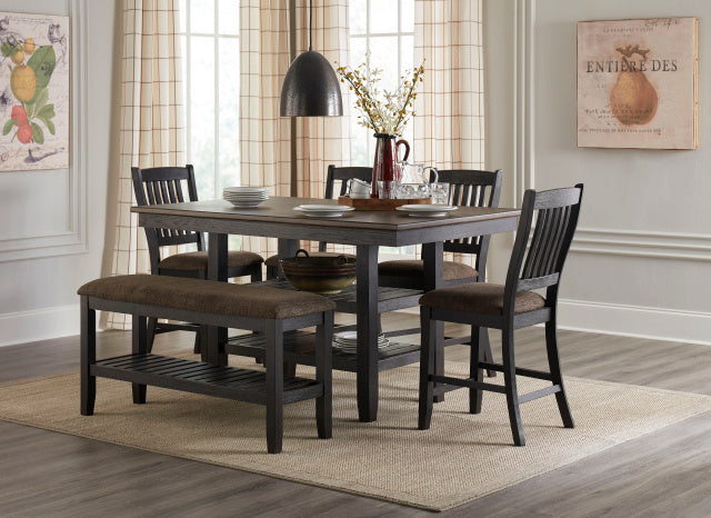 8639 6-Piece Counter Height Dining Set - Tortilla Brown