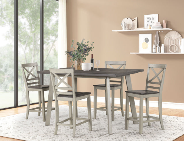 9605 Counter Height Dining Set - Dark Light Gray