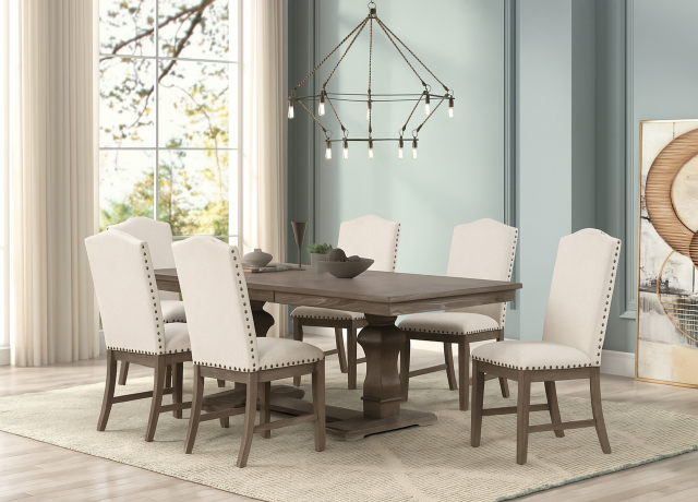 9614 Dining Set - Weathered Wood