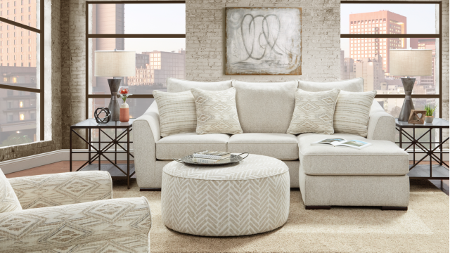 9778 Sofa with Reversible Chaise - Vibrant Oatmeal