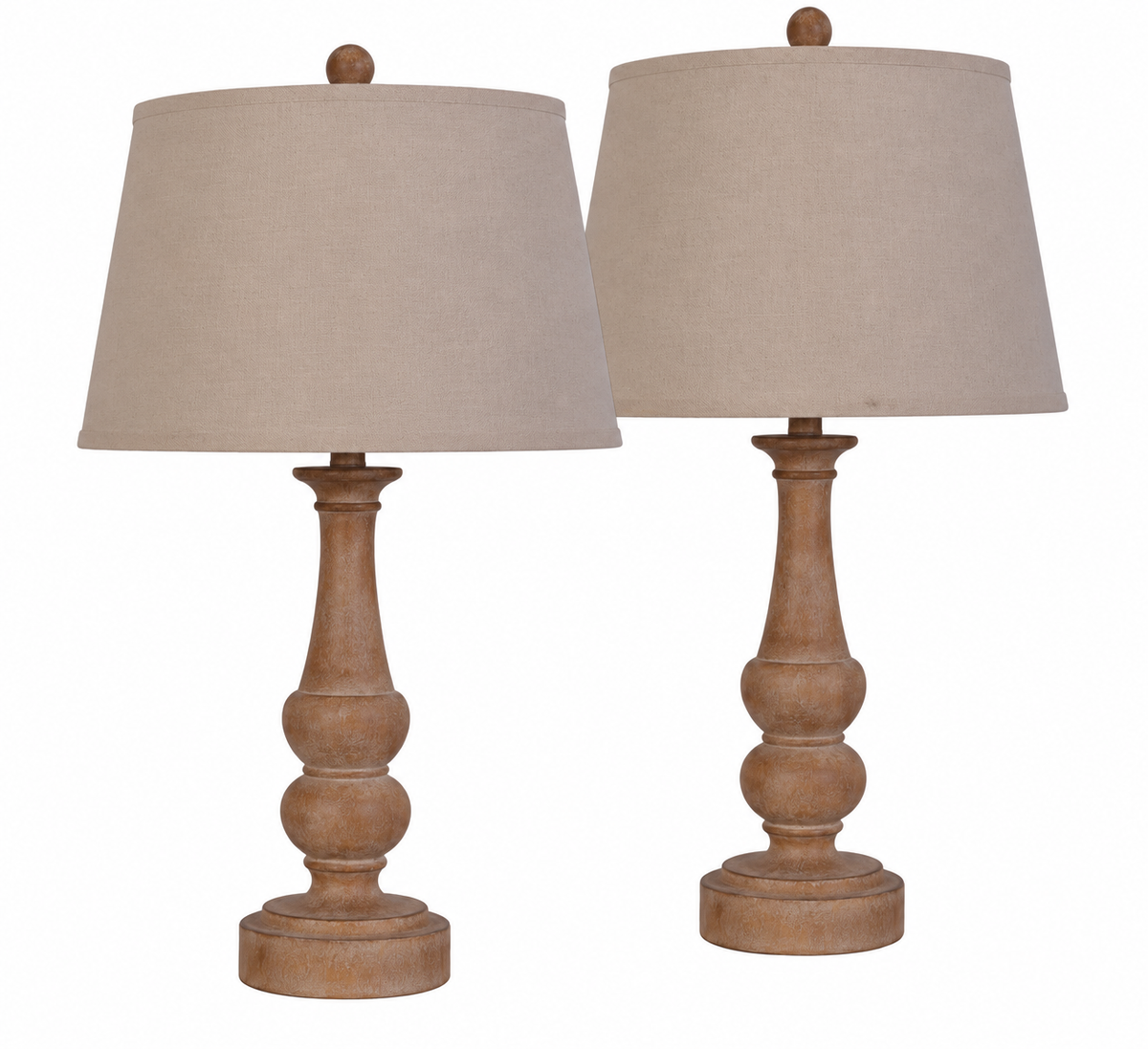 LPS164 2-Piece Reclaimed Wood Look Table Lamp Set