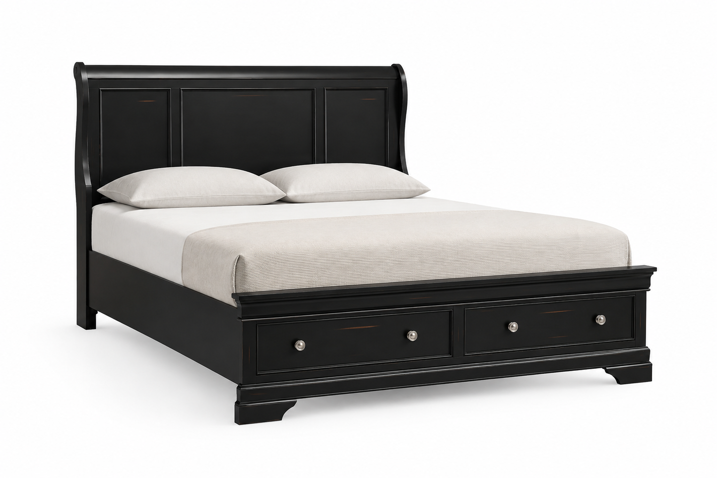 BR0393 Bed - Antique Black