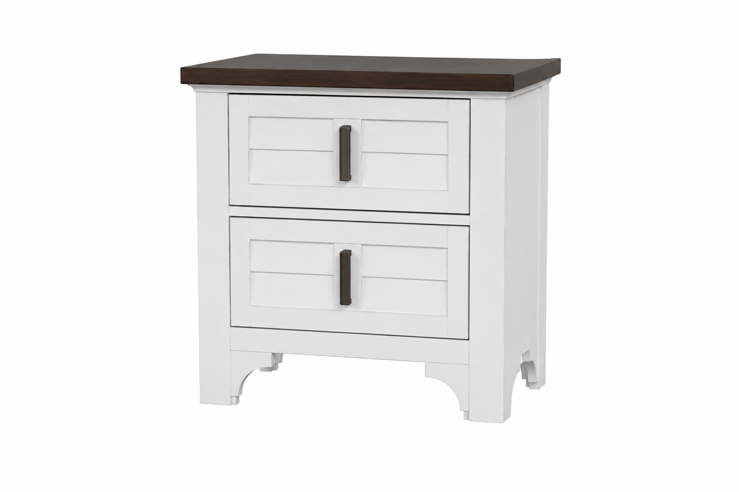 BR0434BRWH Nightstand - Brown/White