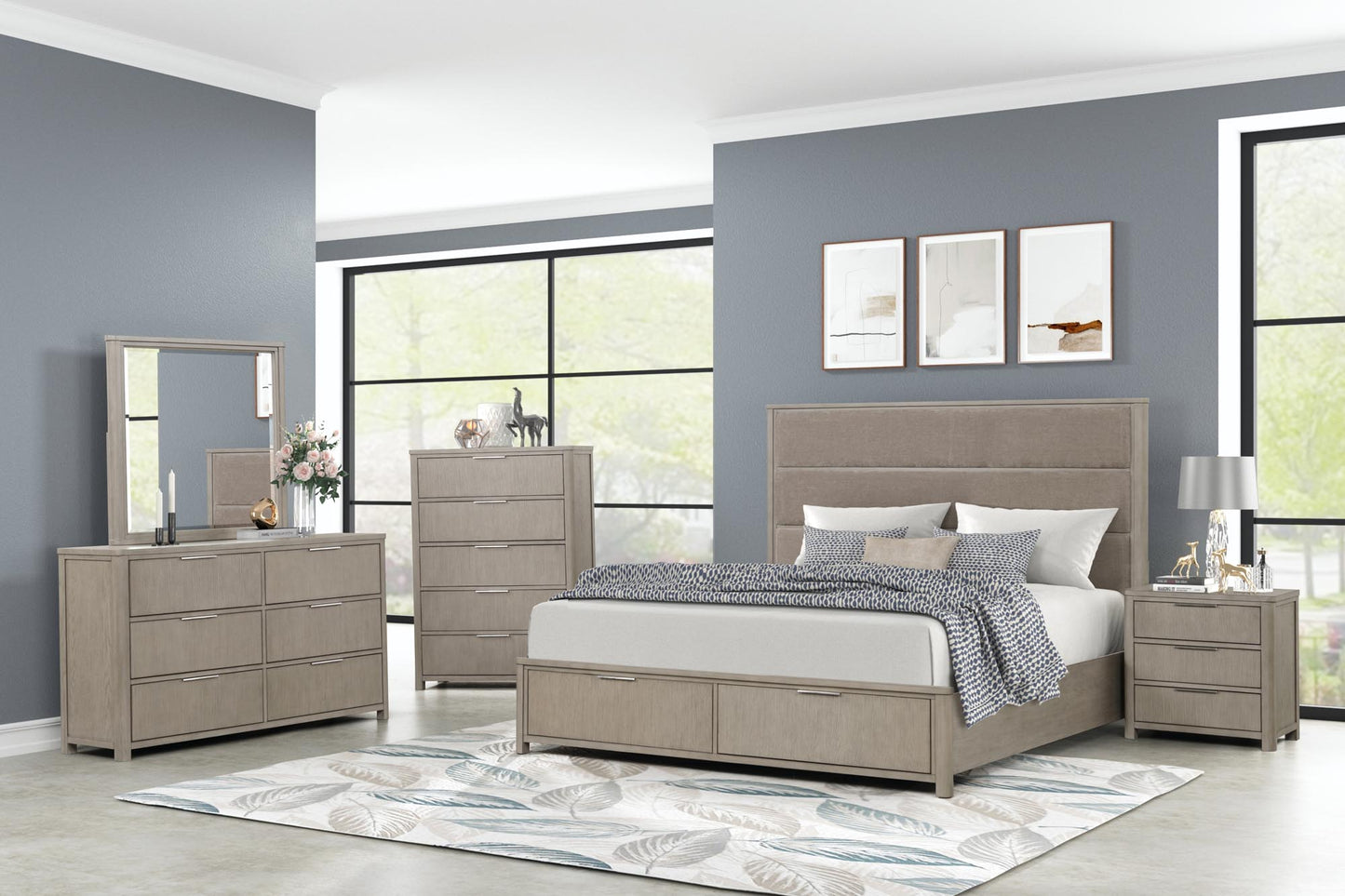 BR555 5-Piece Bedroom Set - Gray