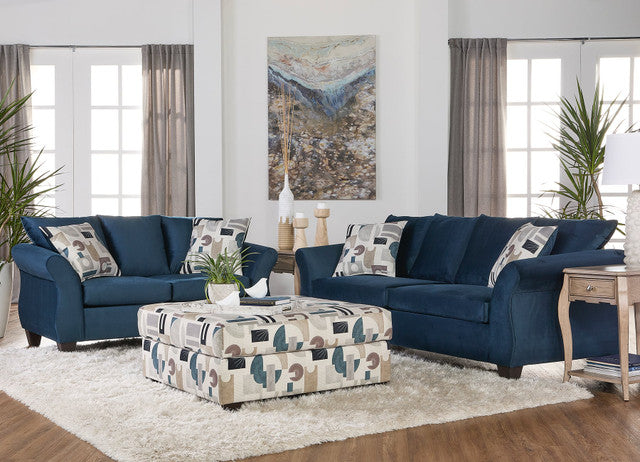 13700 Sofa & Loveseat Set - Josie Cobalt