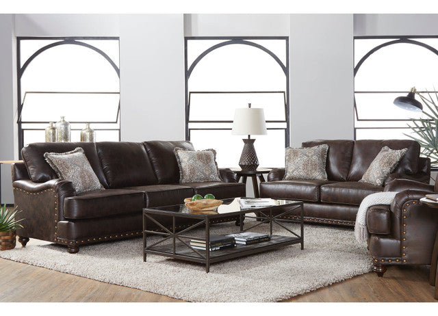 17255 Sofa & Loveseat Set - Ridgeline Brownie