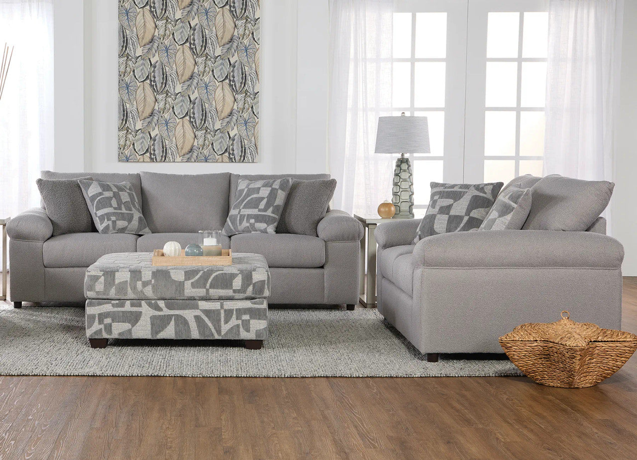 19900 Sofa & Loveseat Set - Cush Nickle