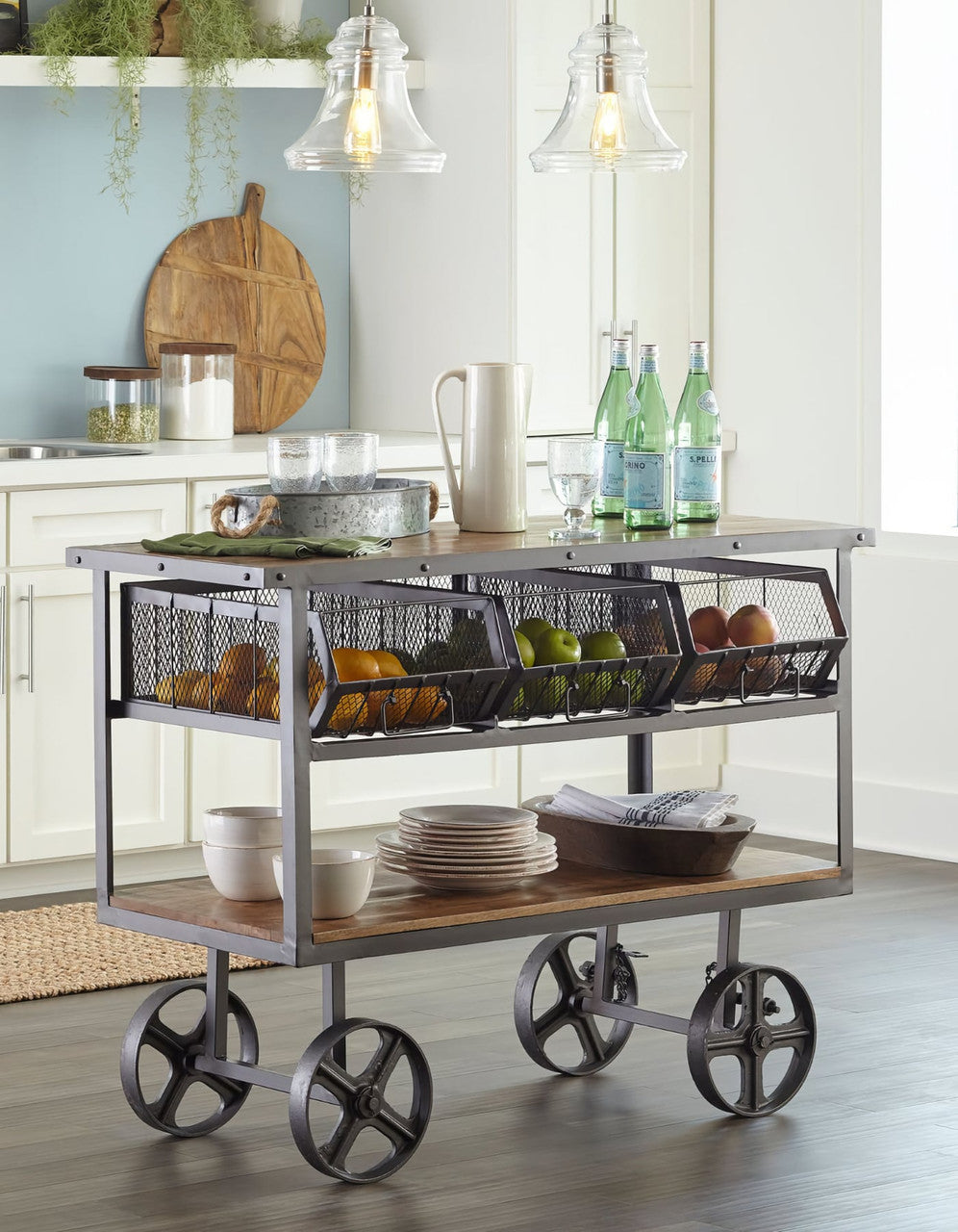 2130-AT1000 Accent Trolley - Rustic Caramel