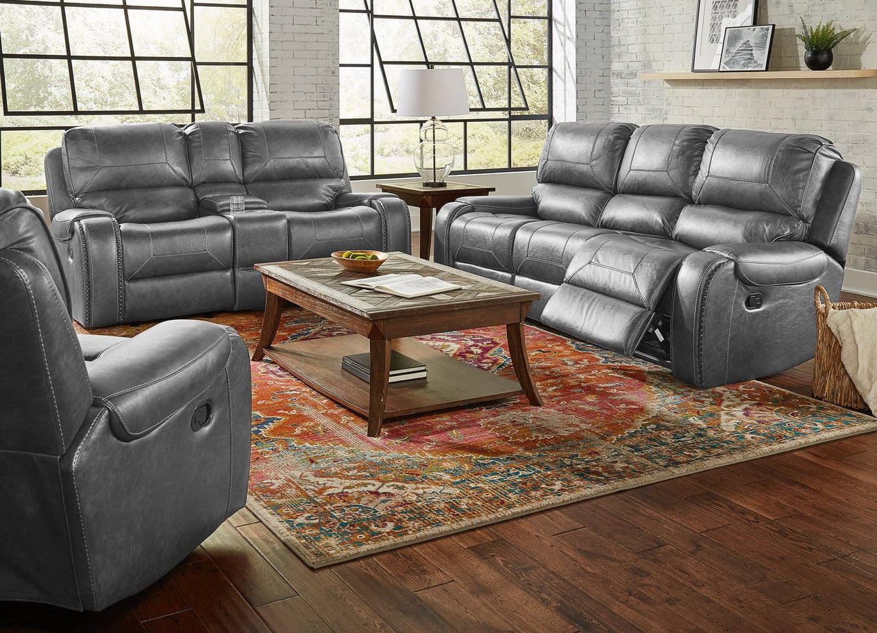69503 Reclining Sofa & Loveseat Set - Avalanche Charcoal