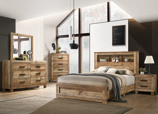 B8311BR 5-Piece Full Bedroom Set - Antique Natural