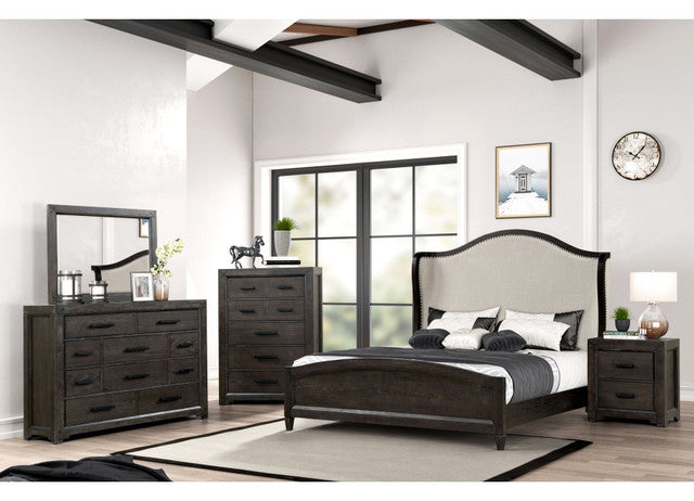 B8404BR 6-Piece King Bedroom Set - Dark Brown