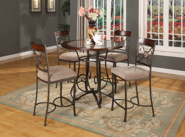 DC067 5-Piece Counter Height Dining Set - Brown