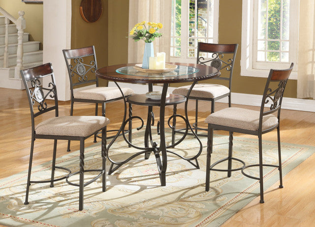 DC1680 5-Piece Counter Height Dining Set - Brown