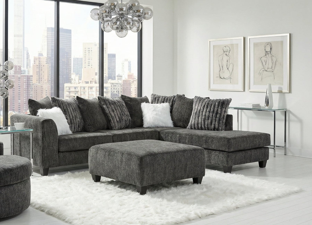 H-1852 Sectional - Galactic Charcoal