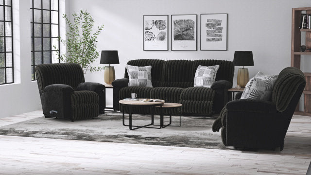 1100 Reclining Sofa & Loveseat - Black Fur