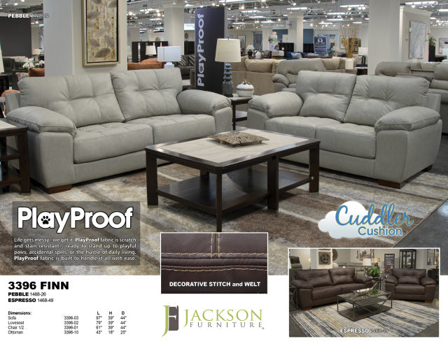 3396 Sofa & Loveseat - Pebble