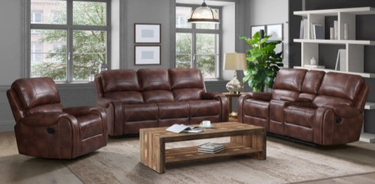 3980 Power Reclining Sofa & Loveseat Set - Cognac