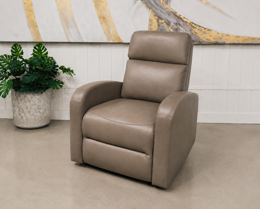 8161 Leather Power Recliner - Taupe