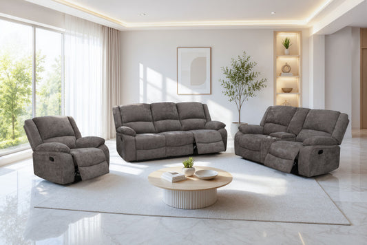 8220 Sofa, Loveseat & Wallhugger Recliner - Calla Gray