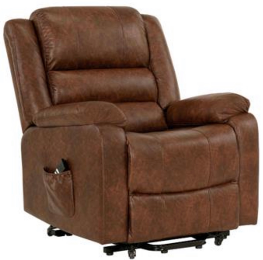 8512 Reclining Lift Chair - Breathable Cognac