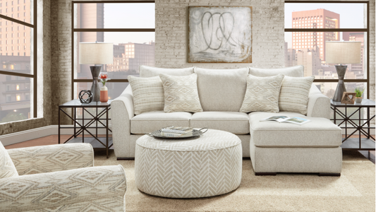 9778 Sofa with Reversible Chaise - Vibrant Oatmeal