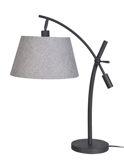 LPS222 1-Piece 28.5" Adjustable Table Lamp - Matte Black/Gray