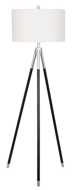 LPS341 1-Piece Tripod Floor Lamp - Black/Brished Nickel