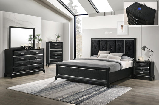 BR0328CBK 5-Piece Bedroom Set - Carbon Black