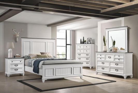 BR8309WG 5-Piece Bedroom Set - White/Gray