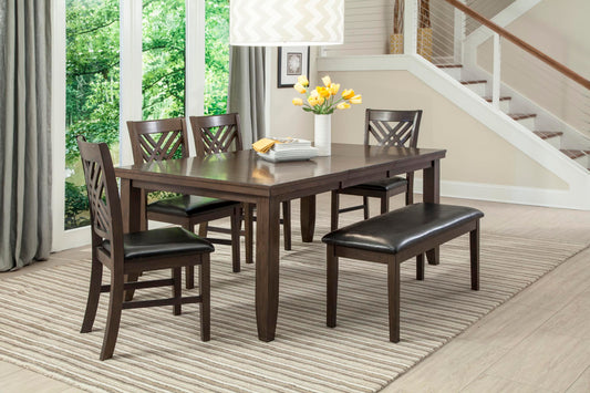 DIN1632DSET 6-Piece Dining Set - Dark Brown