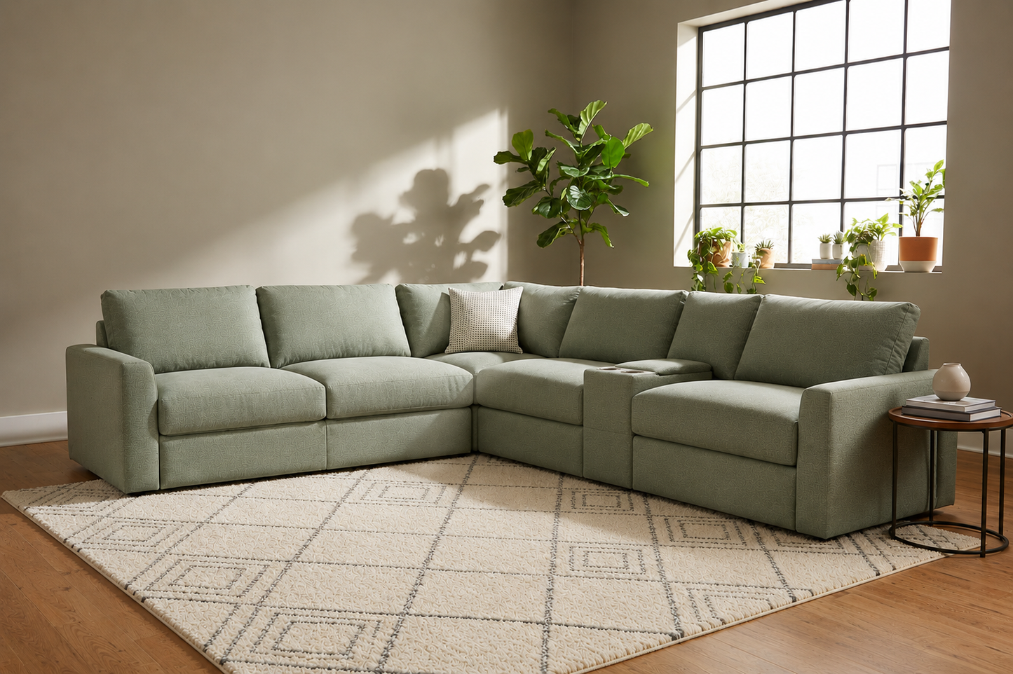 LR7445S6P Power Motion Reclining Sectional - Pottery Forrest