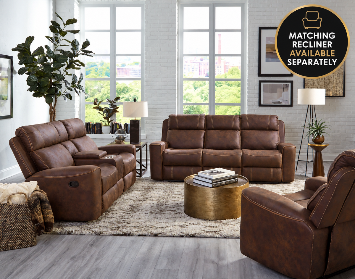 LR7529CH Reclining Sofa & Loveseat - Chocolate