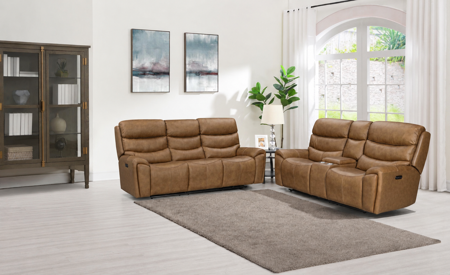 LR83353PNC Power Motion Reclining Sofa & Loveseat - Glove Noce
