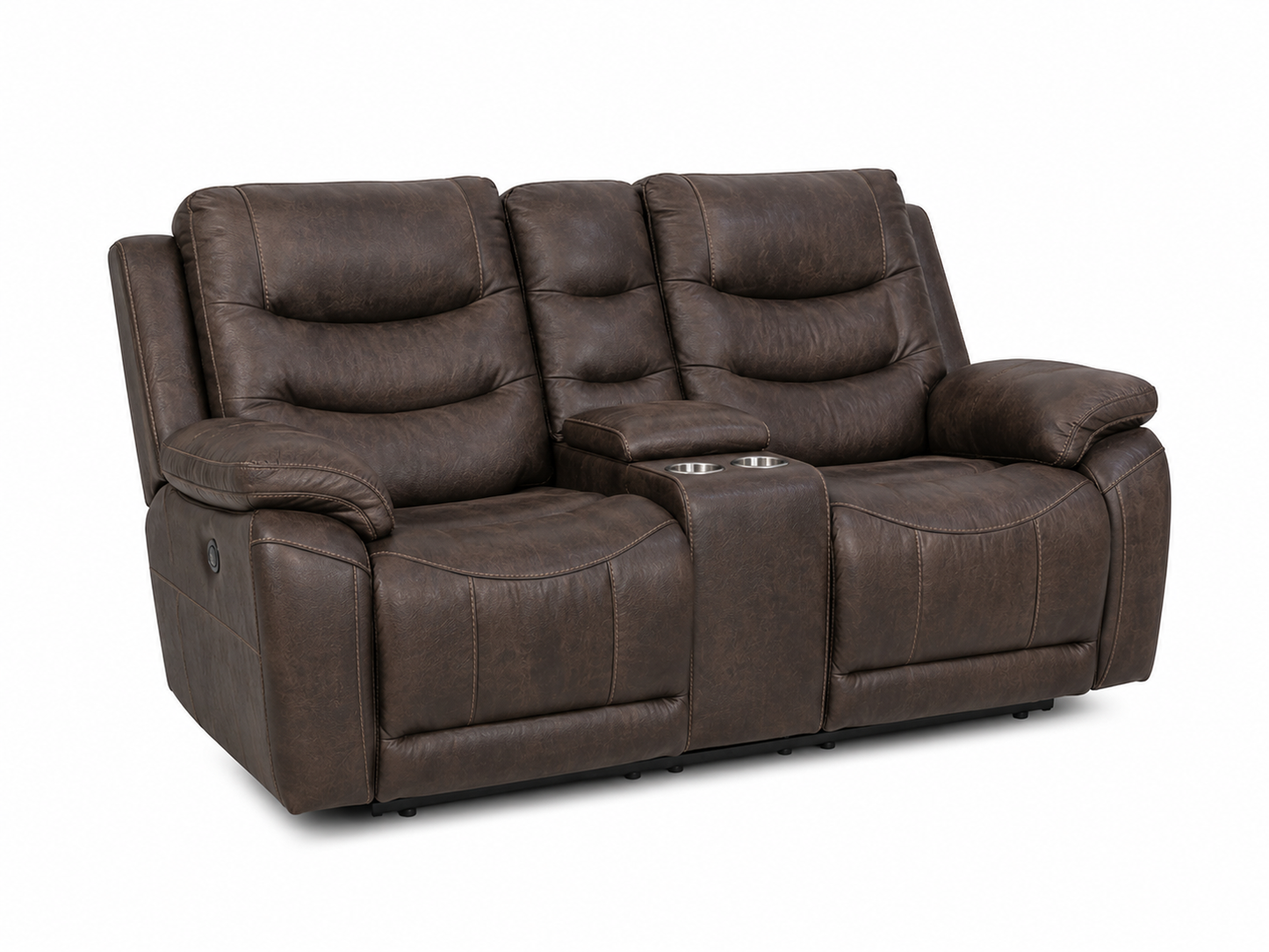 LRPX2795DC Manual Motion Reclining Loveseat - 2-Tone Dark Chocolate PU Vinyl
