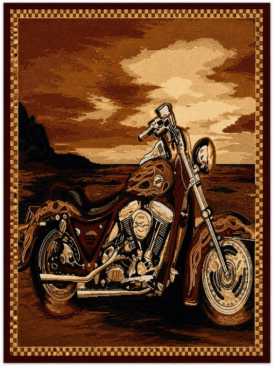 R57AMC 5x7' Motorcycle Area Rug