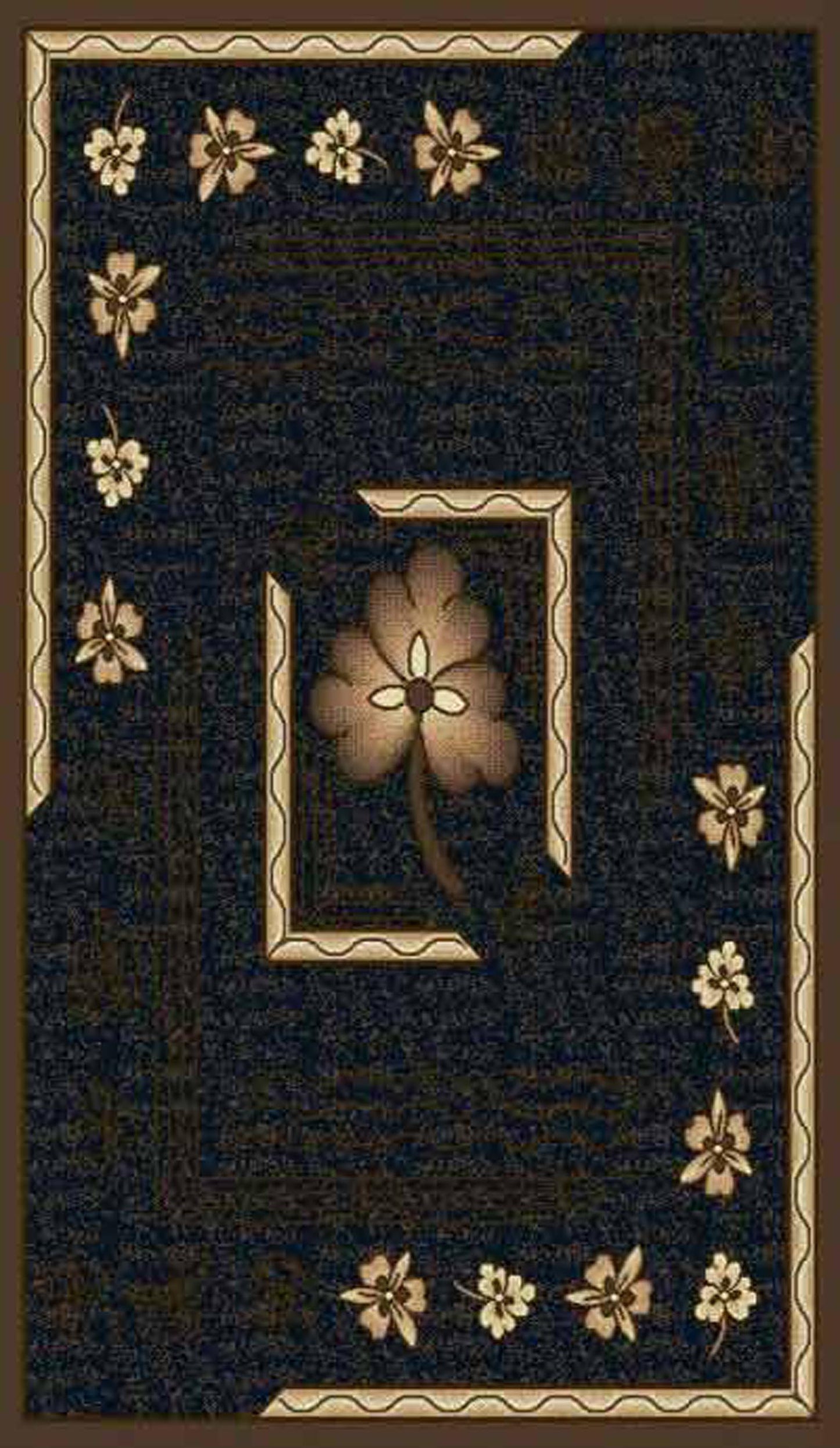 R57KD132BK 5x7' Kingdom #132 Area Rug - Black