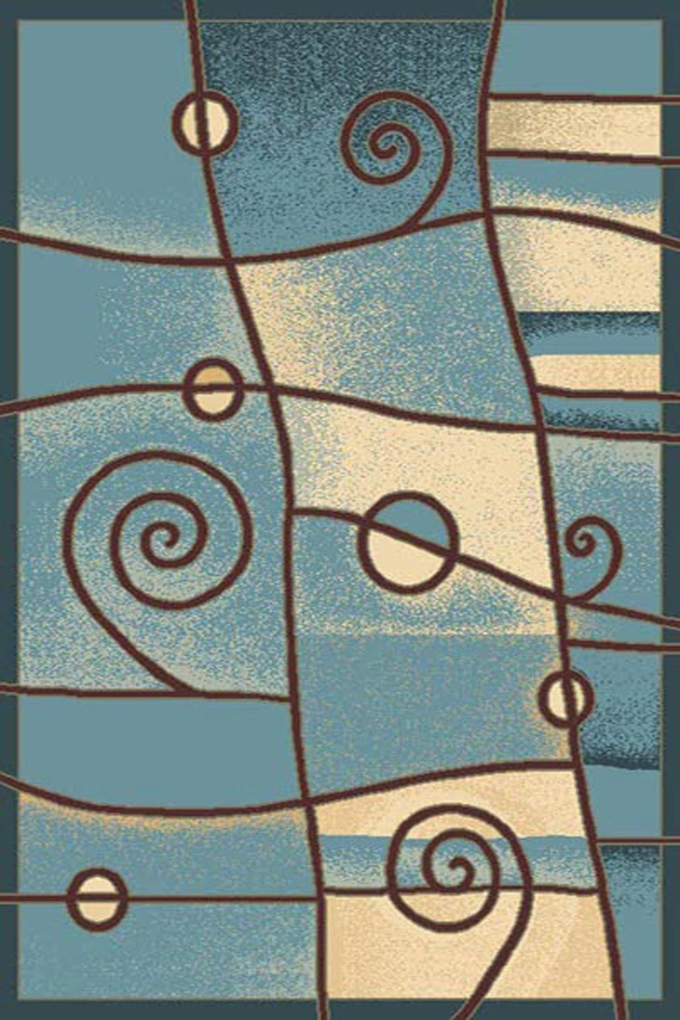 R69G22AB 5X7' Gallery #22 Area Rug - Aqua Blue