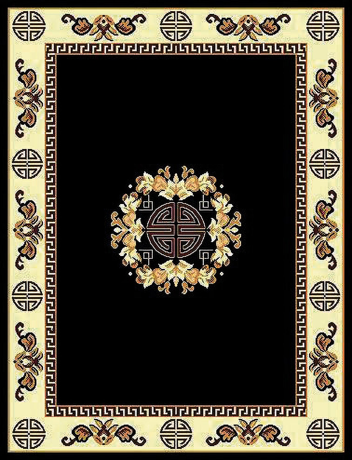 R811T119BK 8X10' Tajmahal #119 Area Rug - Black
